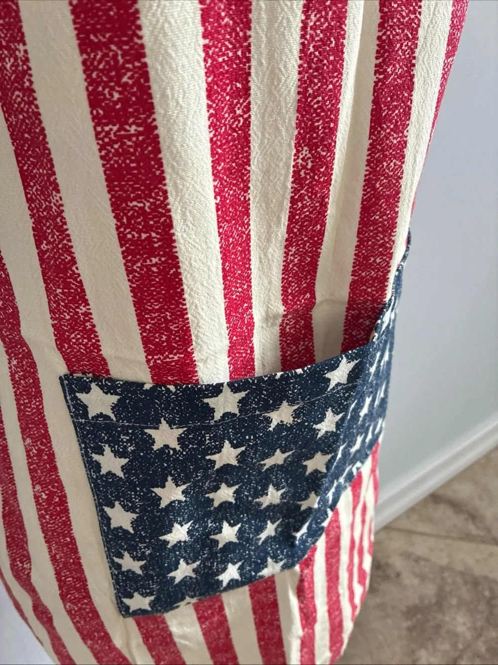 Lauren Ralph Lauren Patriotic Striped Kitchen Apron with pocket-NWOT